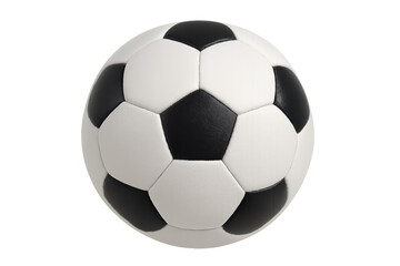 Naklejka premium Soccer ball spinning, transparent backdrop highlighting spherical shape and dynamic movement for sports graphic design needs