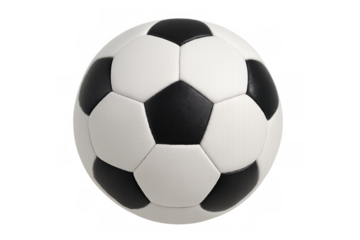 Soccer ball spinning, transparent backdrop highlighting spherical shape and dynamic movement for sports graphic design needs