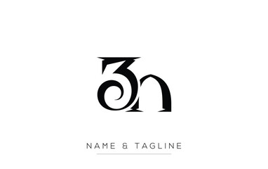 ZN Elegant Monogram Logo Design Featuring Stylized Letters. A sophisticated monogram logo representation showcasing artistic typography with a modern design