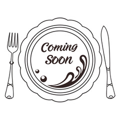 Restaurant Plate with ‘Coming Soon’ Tag – Menu Update Placeholder UI