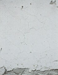 Obraz premium Old cement wall texture, white painted surface showing wear and weathering, rough and cracked appearance, seamless background ideal for design, construction, architecture, industrial, rustic, vintage,