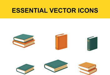 Stacked and single books in teal and orange reading