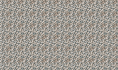 Abstract pattern of circles and strokes brush strokes