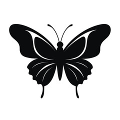 Butterfly Silhouette vector icon on white background