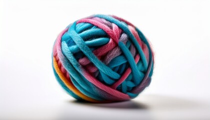 soft felted wool ball isolated on a white background ideal for crafts and decorations