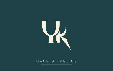YK Elegant Monogram Logo Design Featuring Stylized Letters. A sophisticated monogram logo representation showcasing artistic typography with a modern design