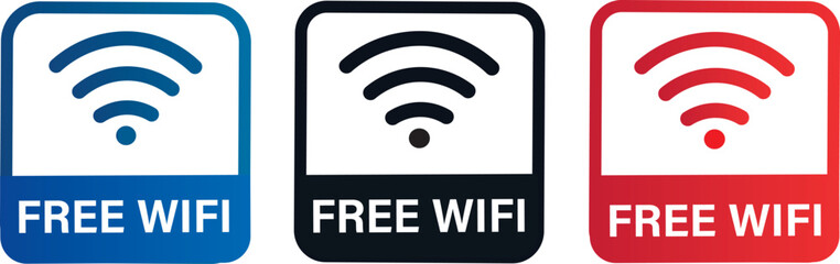 Free wifi zone icon set. Wireless sign design template,Network signs,Wireless connection icon.free wifi design, 
