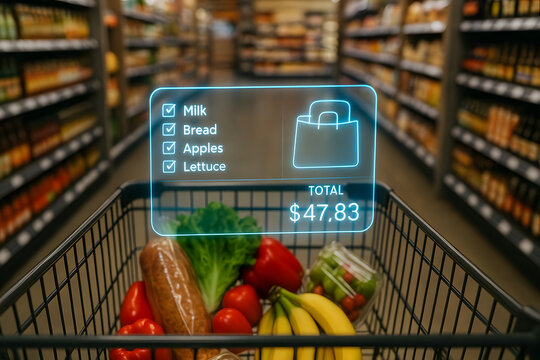 Smart Shopping Cart In Grocery Store - Powered by Adobe