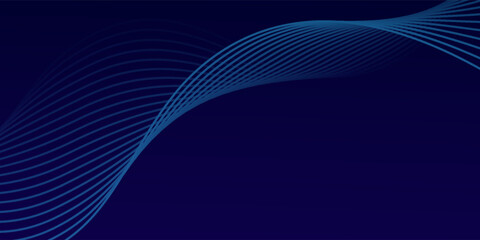 Abstract glowing wave lines on dark blue background. Dynamic wave pattern. Modern flowing wavy lines. Futuristic technology concept. eps 10