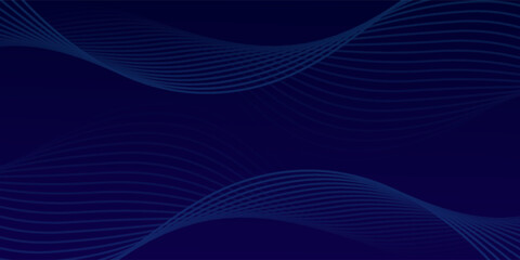 Abstract glowing wave lines on dark blue background. Dynamic wave pattern. Modern flowing wavy lines. Futuristic technology concept. eps 10