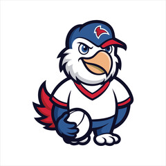 Eagle Baseball Mascot Vector Illustration