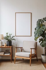 Boho Living Room Poster Frame Mockup