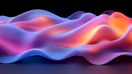 Abstract vibrant wavy forms in glowing colors