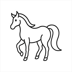 Line Art Horse Coloring Page Illustration