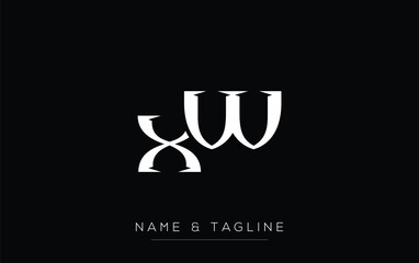 XW Elegant Monogram Logo Design Featuring Stylized Letters. A sophisticated monogram logo representation showcasing artistic typography with a modern design