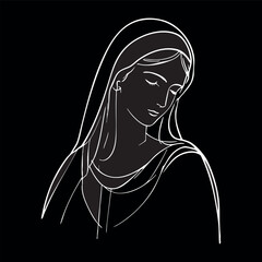 Vector illustration of the Virgin Mary. Our Lady of Guadalupe