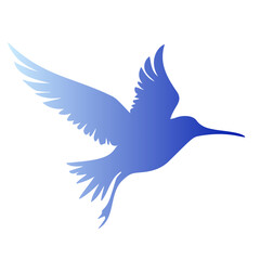 Obraz premium Vector postcard templates for nature lovers, Blue bird silhouette flying gracefully on transparent background