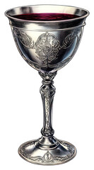 PNG Silver chalice silver vintage goblet.