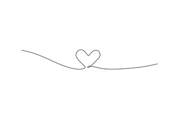 Single continuous line drawing of a heart shape Minimalist concept Abstract love symbol