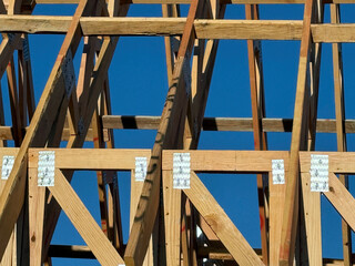 Wooden framing construction for new houses