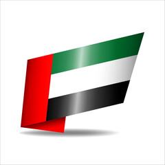 Folded national flag, shining with a shadow.