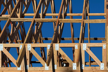 Wooden framing construction for new houses