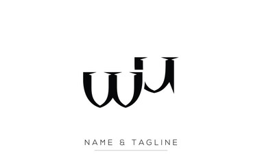 WU Elegant Monogram Logo Design Featuring Stylized Letters. A sophisticated monogram logo representation showcasing artistic typography with a modern design