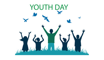 international youth day vector art