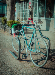 bicycle on the street of Vancouver Canada