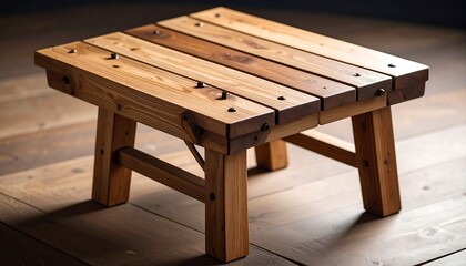 Fototapeta premium Wooden stool, rustic style