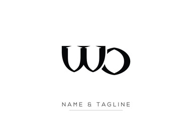 WO Elegant Monogram Logo Design Featuring Stylized Letters. A sophisticated monogram logo representation showcasing artistic typography with a modern design