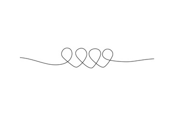 Black line art of continuous loops Minimalist design Curve