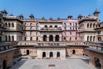 Inside View of Raja Mahal Orchha also Know as Orchha Fort.