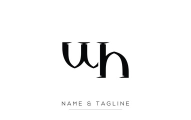 WH Elegant Monogram Logo Design Featuring Stylized Letters. A sophisticated monogram logo representation showcasing artistic typography with a modern design