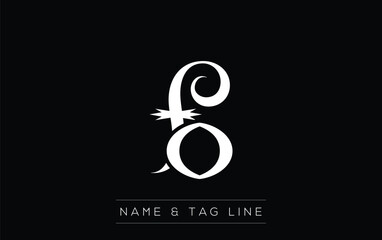 FO logo design. A sophisticated, minimalistic logo design featuring golden stylized typography,  perfect for branding concepts emphasizing luxury, professionalism, and contemporary aesthetics.