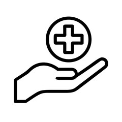 Obraz premium Medical Assistance Icon Clean Line Art of Trust Health Support