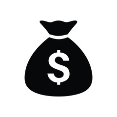 Money Bag Silhouette Vector, Money Bag Clipart, Money bag icon