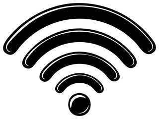Black Wireless Connection Icon Full Signal Strength Indicator Symbol