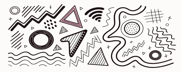 Abstract 90s Style Geometric Pattern Background