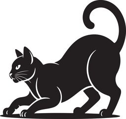 Black cat vector art silhouette illustration