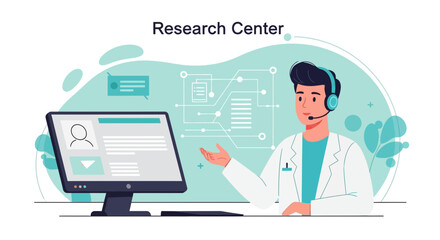 Medical Consultant Providing Telehealth Services In A Health Research Center