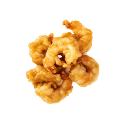 Crispy Fried Shrimp Isolated on White Background