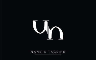 UN Elegant Monogram Logo Design Featuring Stylized Letters. A sophisticated monogram logo representation showcasing artistic typography with a modern design