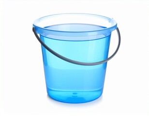  Transparent Blue Water Bucket with Gray Handle
