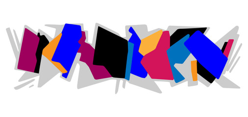 People of the future , virtual reality abstract background , horizontal vector creative illustration