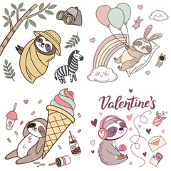 High-Quality lazy Sloths Illustrations in Various Styles – SVG Bundle