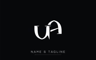 UA Elegant Monogram Logo Design Featuring Stylized Letters. A sophisticated monogram logo representation showcasing artistic typography with a modern design