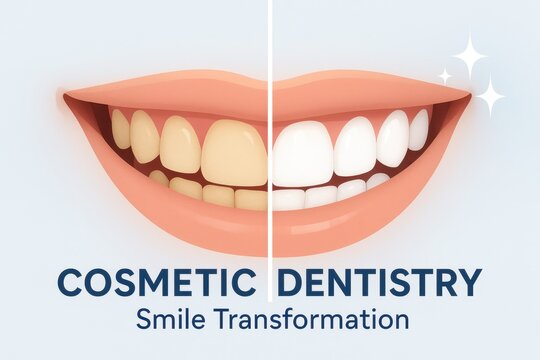 Cosmetic dentistry concept showing perfect smile transformation with advanced whitening effects and oral health radiance
