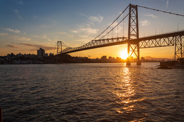bridge at sunset Florianopolis Santa Catarina Brazil