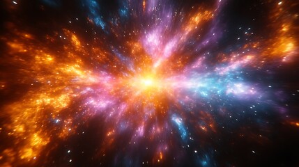 Vibrant cosmic explosion radiating outwards